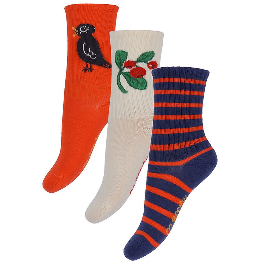 Mini Rodini Strømper - Lingonberries - 3-pak - Multifarvet