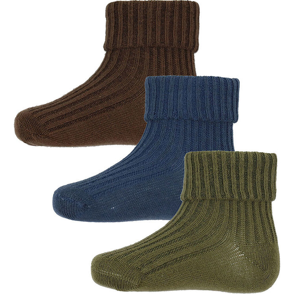 Minymo Strømper - 3-Pak - Dark Olive