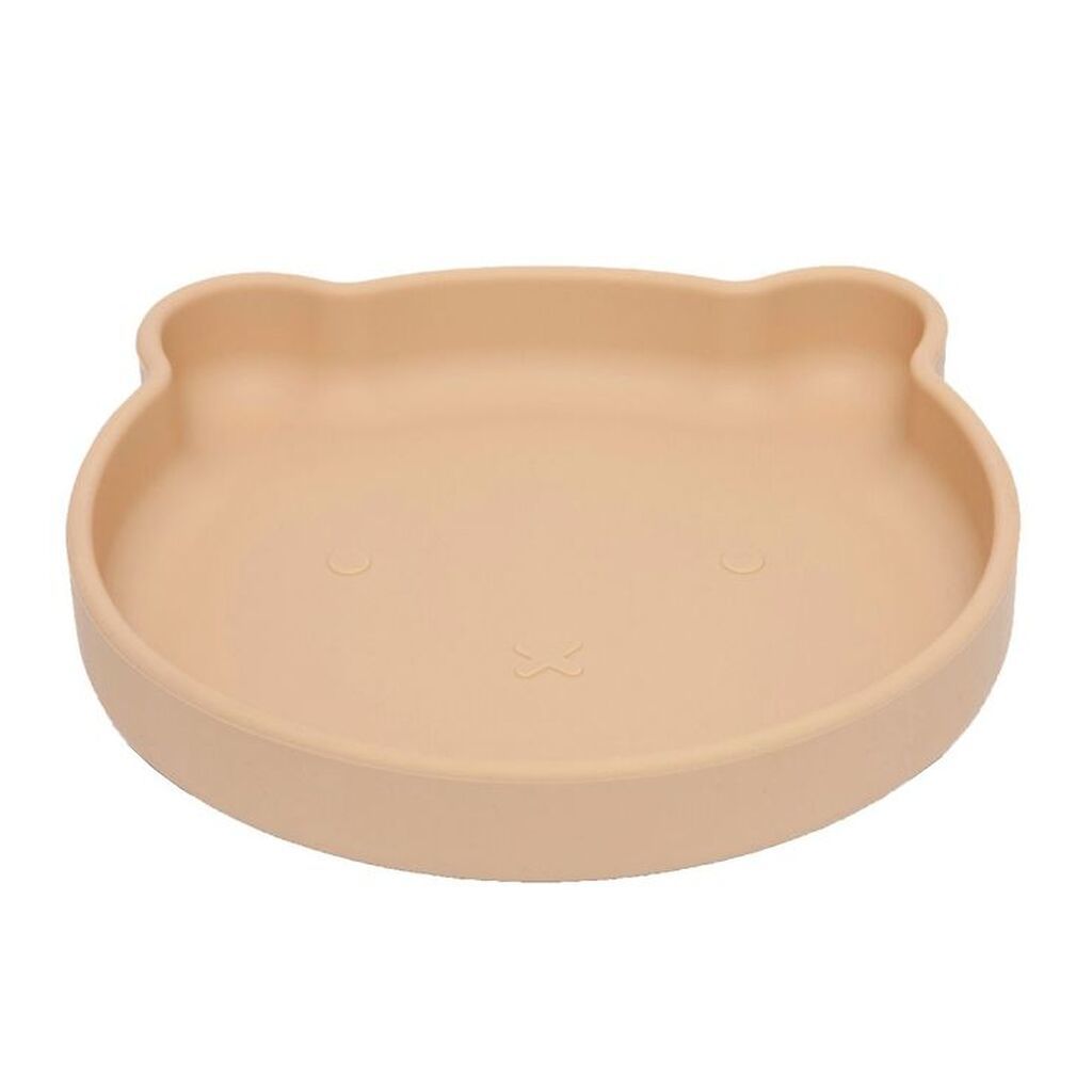 Petit Monkey Tallerken m. Sugekop - Silikone - Bear - Honey