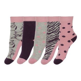 Minymo Strømper - 5-pak - Grå/Rosa