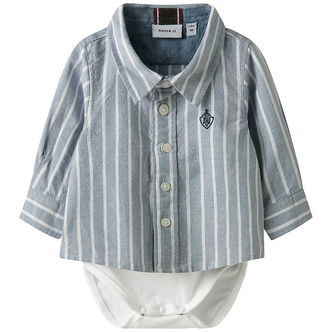 Name It Skjortebody l/æ - NbmRekid - Flint Stone/Thin Stripe - B