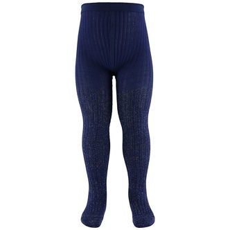 Molo Strømpebukser - Glitter Rib - Warm Blue