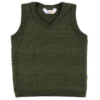 Joha Vest - Strik - Uld - Mos Grøn