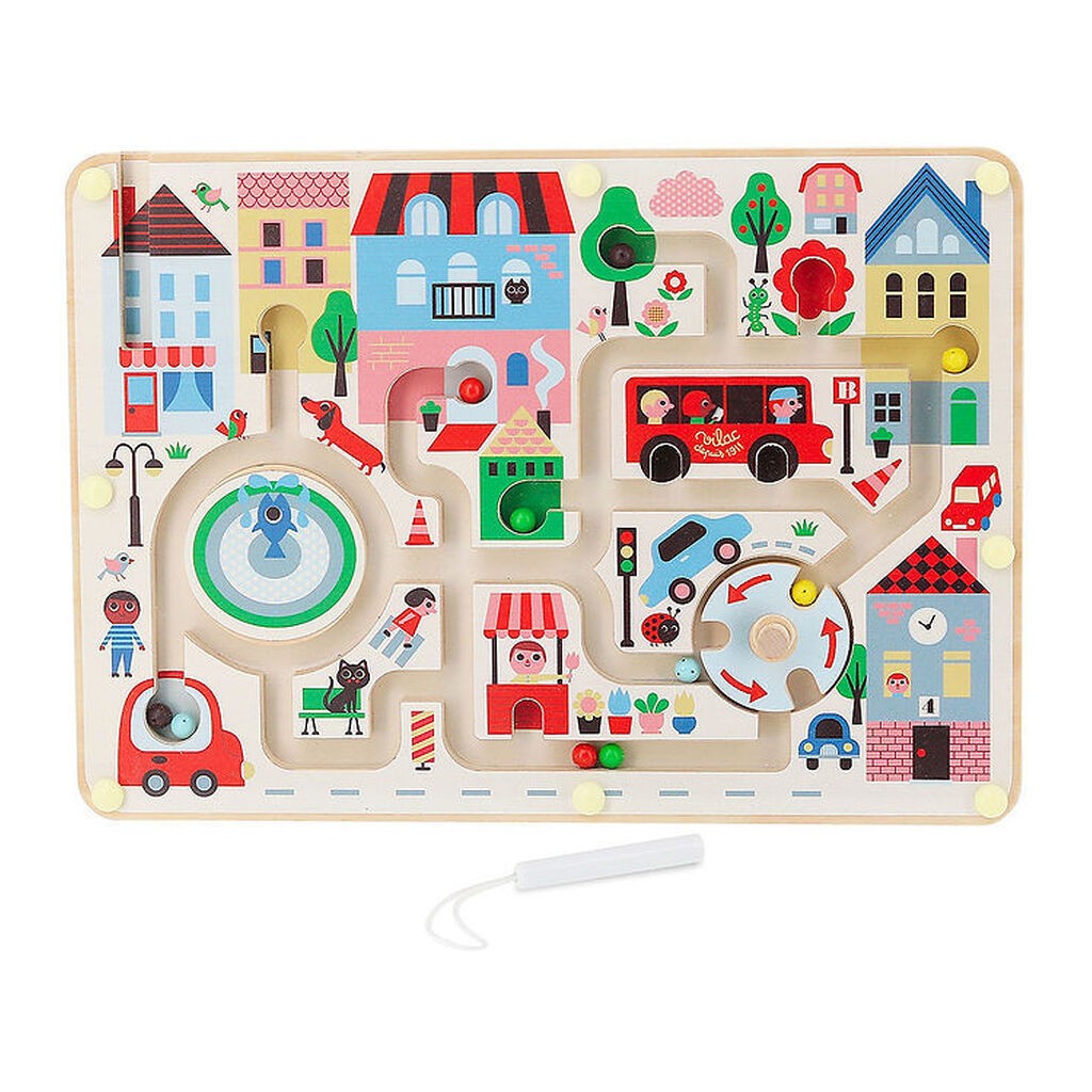 Vilac Magnetisk Labyrint - Træ - Lille By