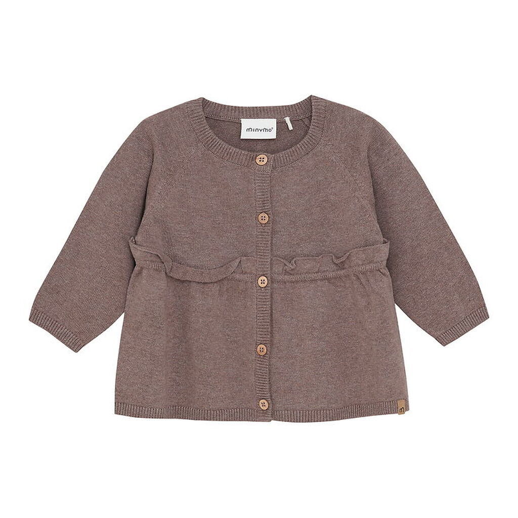 Minymo Cardigan - Strik - Dark Brown Melange
