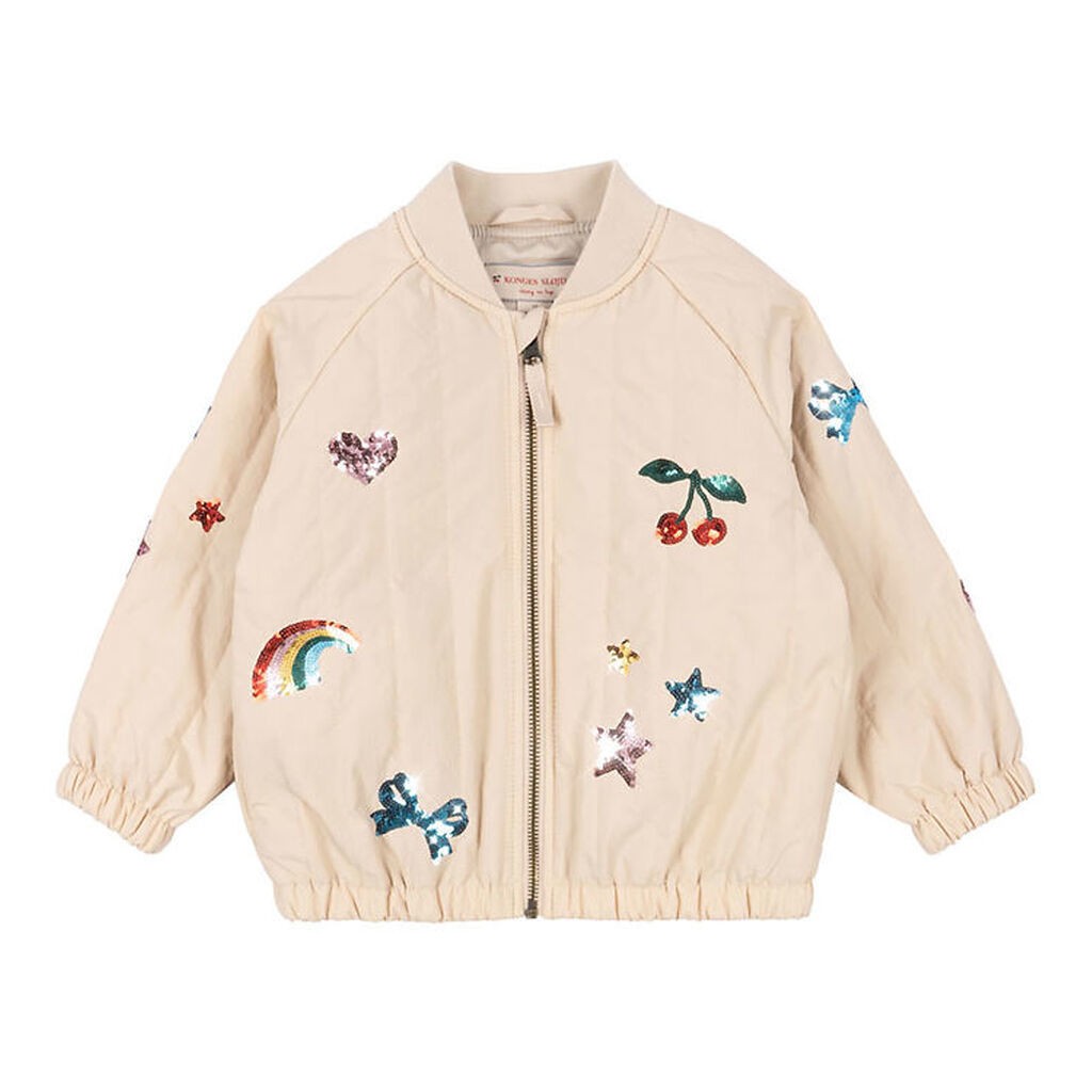 Konges Sløjd Termojakke - Juni Sequin Bomber - Smoke Gray m. Pal