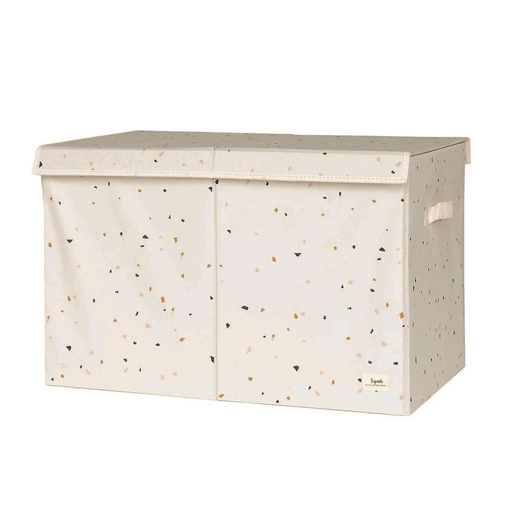 3 Sprouts Opbevaringskasse m. Låg - 63x38x39 cm - Terrazzo/Creme