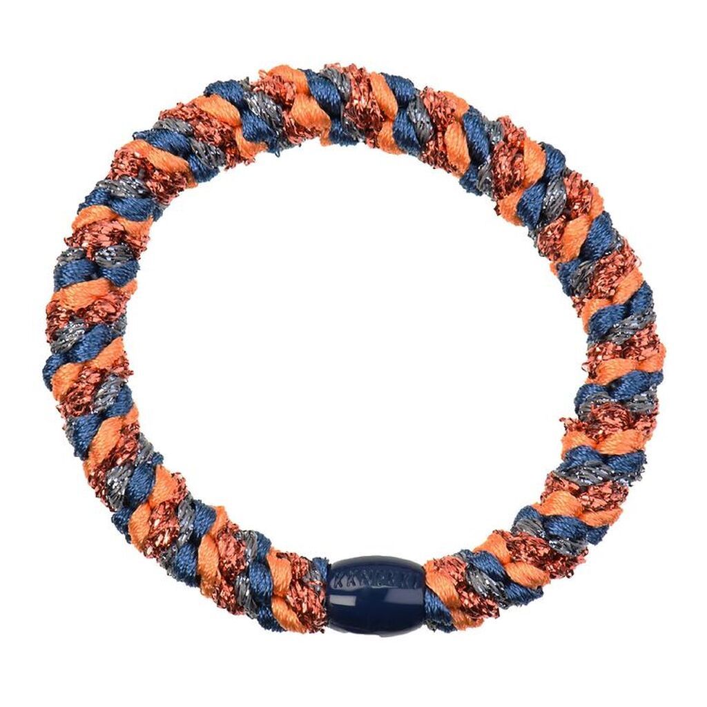 Kknekki Hårelastik - Blå/Orange Glimmer