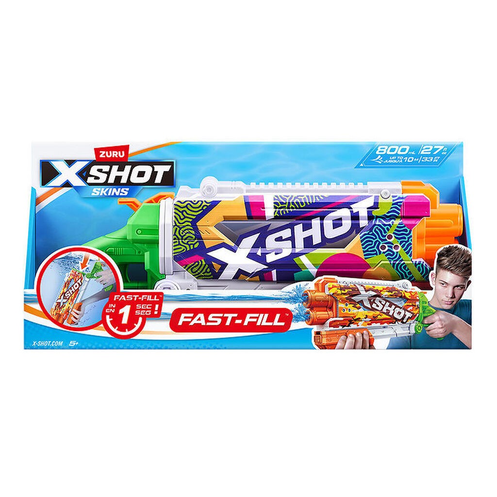 X-SHOT Vandpistol - Skins Pump Action Fast-Fill - 800 ml - Rippl