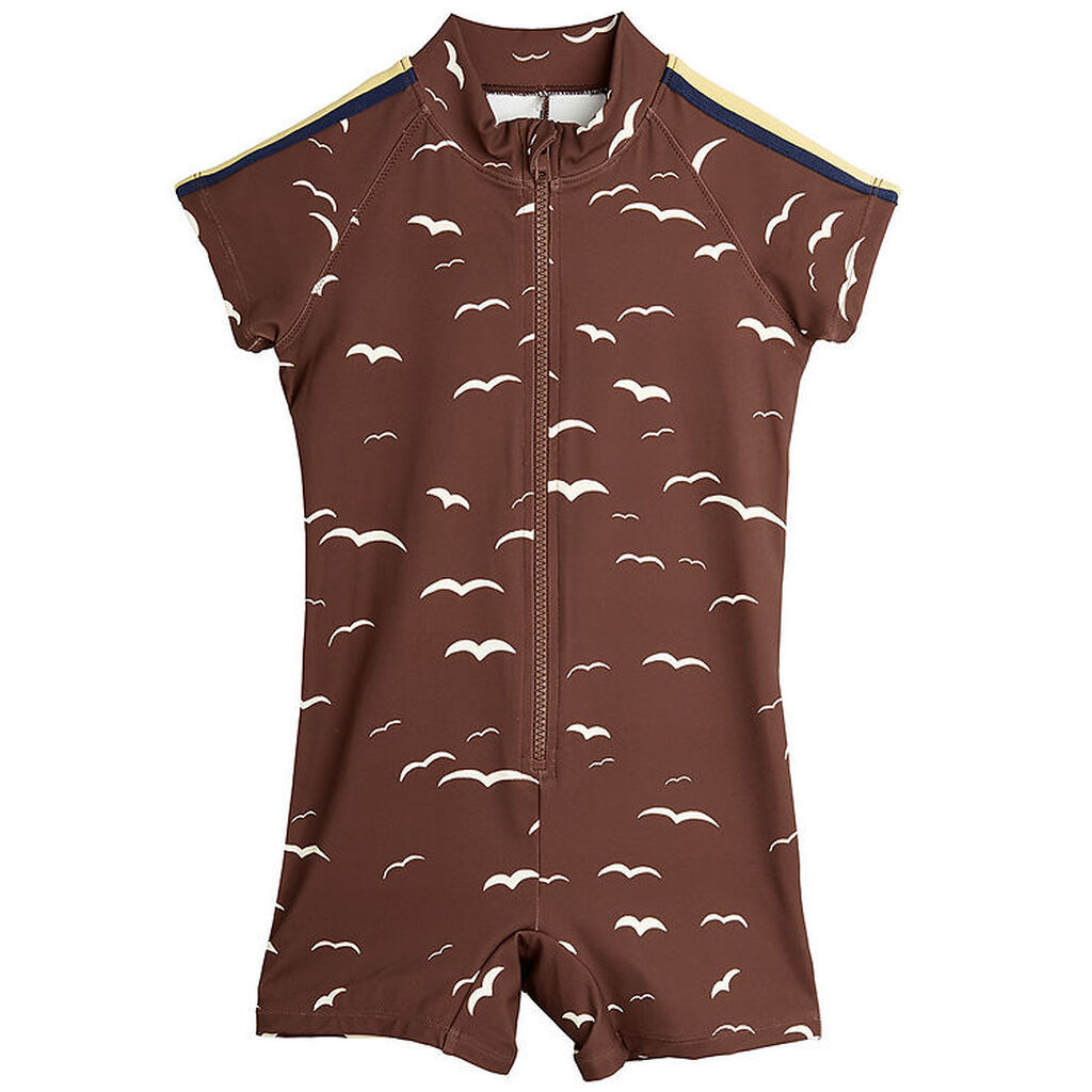 Mini Rodini Badeheldragt - UV50+ - Seagull - Brun