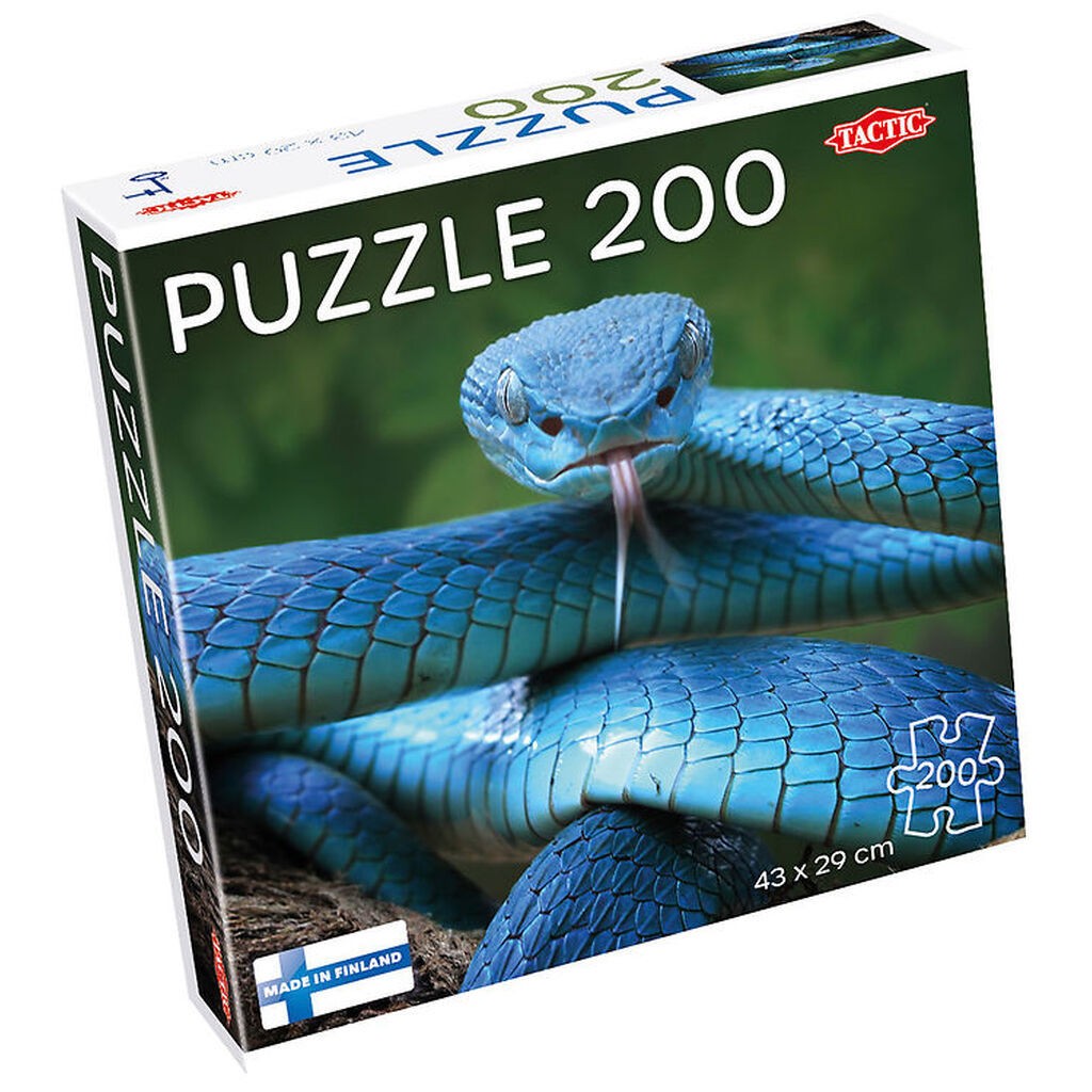 TACTIC Puslespil - 200 Brikker - 43x29 cm - Blue Viper Slange