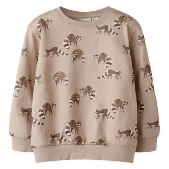 Name it Sweatshirt - NmmKeonel - Simply Taupe m. Print