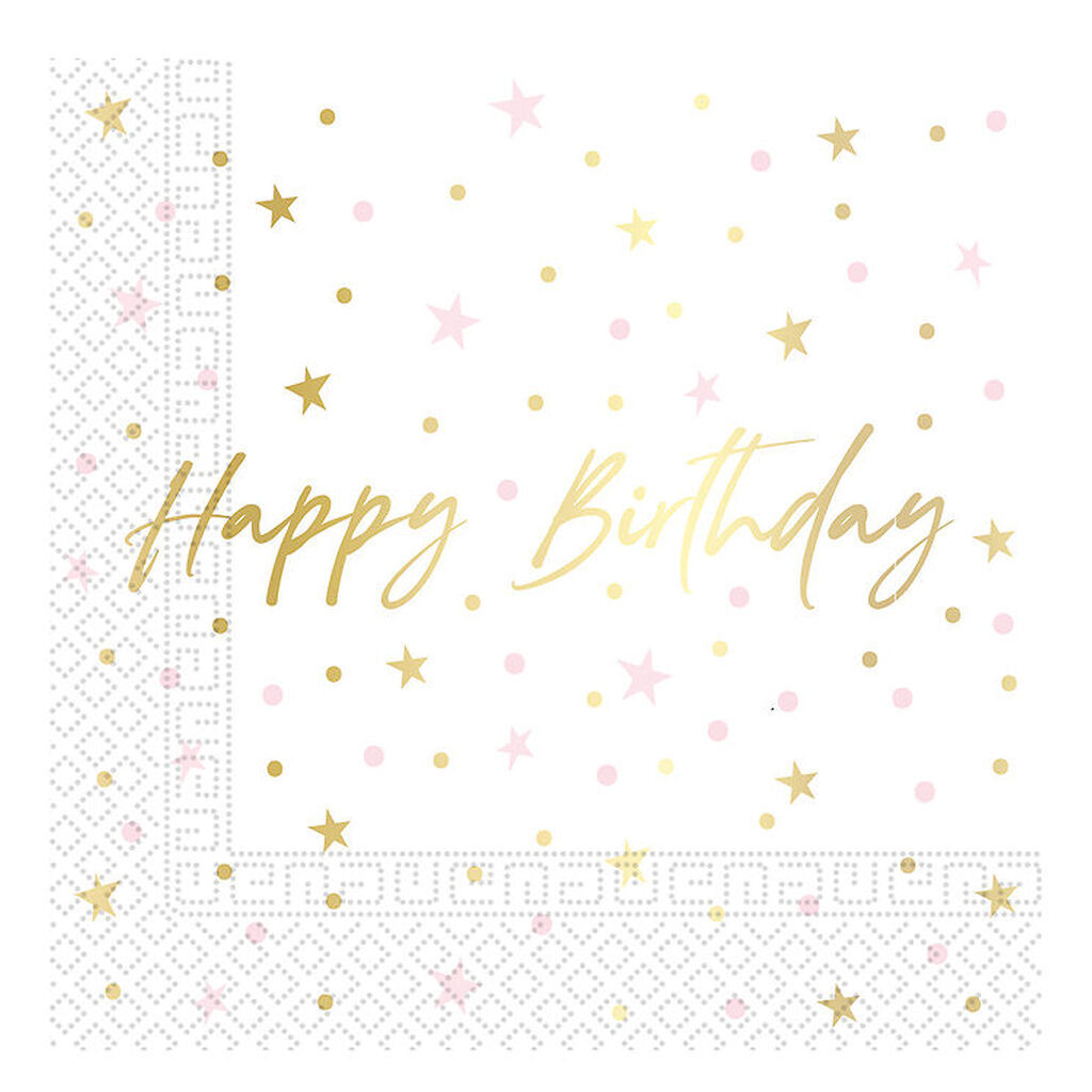 Decorata Party Servietter - 20-pak - 33x33 cm - Birthday Candles