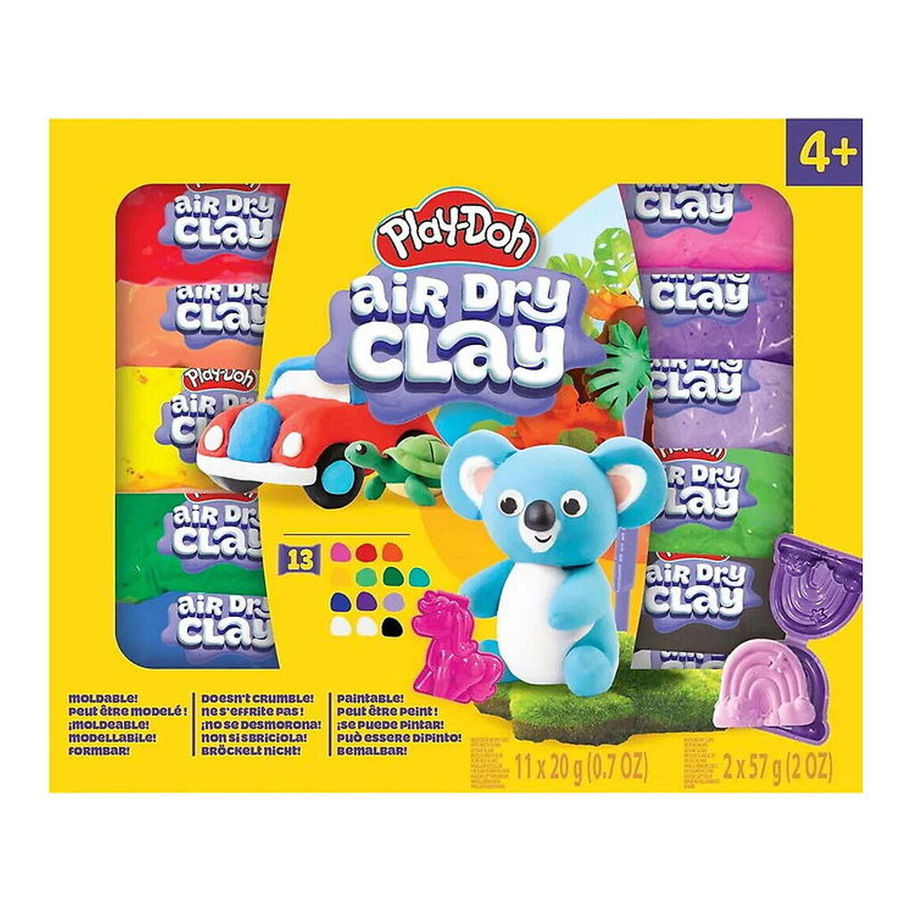 Play-Doh Modellervoks - Air Dry Clay - 13-pak - Variety Kit