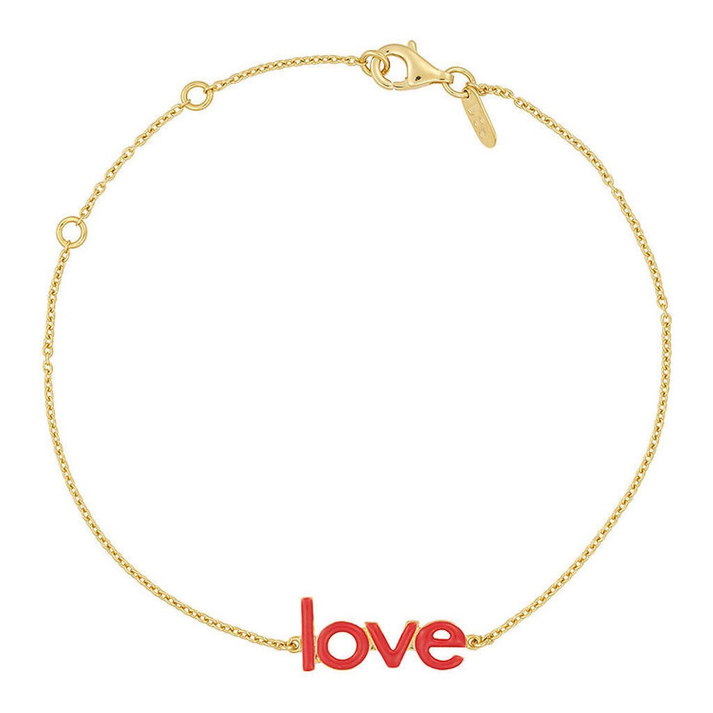 Design Letters Armbånd - Keywords Chain - 18k Guldbelagt - Coral