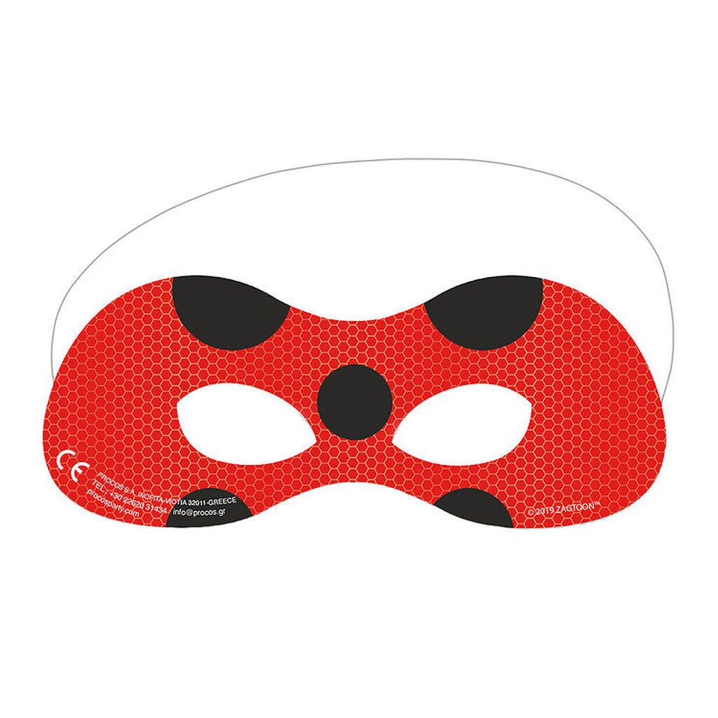 Decorata Party Masker - 6-pak - Miraculous Ladybug