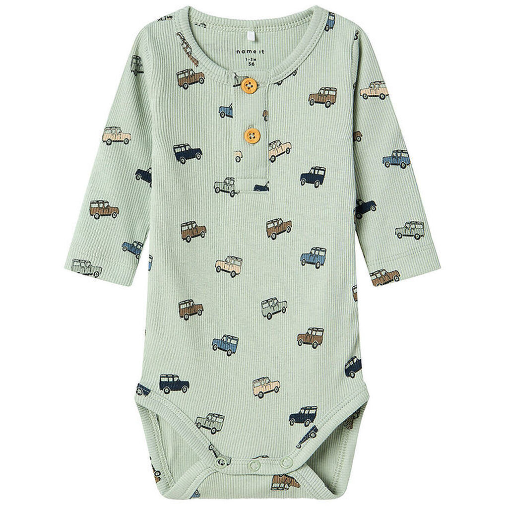 Name It Body l/æ - Rib - NbmHukab - Aqua Gray m. Biler