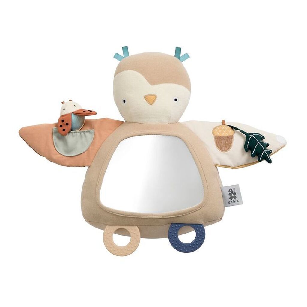 Sebra Aktivitetsspejl - Uglen Blinky - Maple Beige