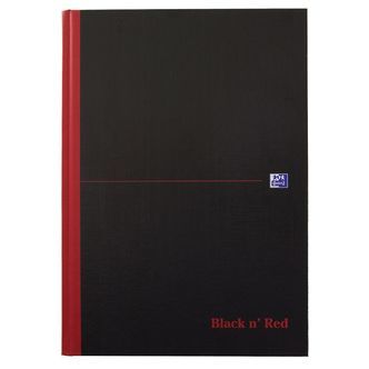 Oxford Notesbog - Hard Cover - Kvadreret - A4 - Sort/Rød