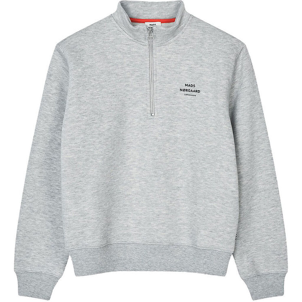 Mads Nørgaard Sweatshirt - Crewie Half Zip - Gråmeleret