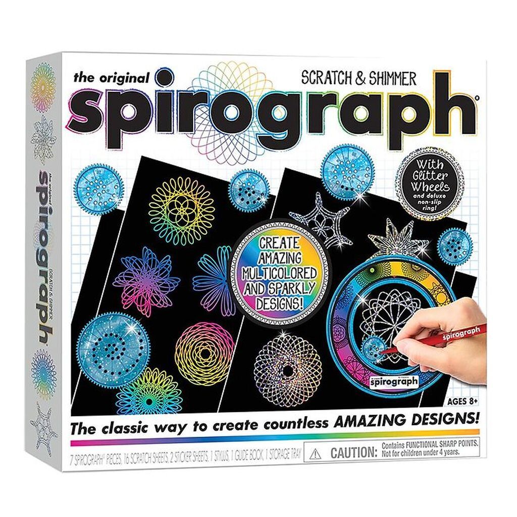 Spirograph Tegnesæt - 28 Dele - Scratch & Shimmer