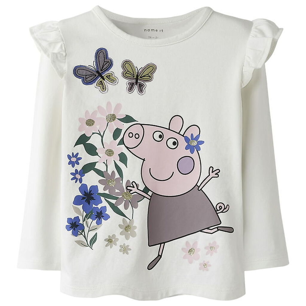 Name It Bluse - NmfAnna- Peppapig - Cloud Dancer