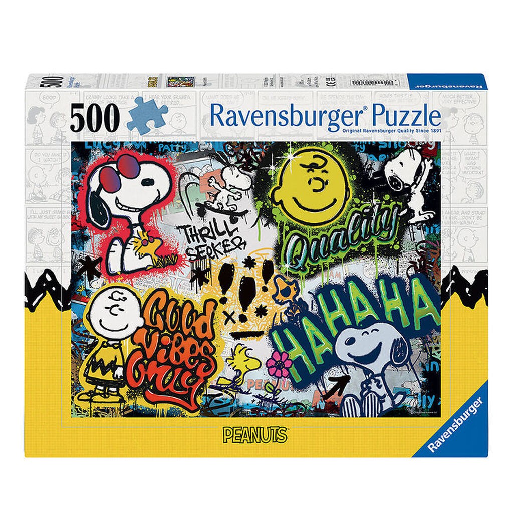 Ravensburger Puslespil - 500 Brikker - Snoopy And Friends