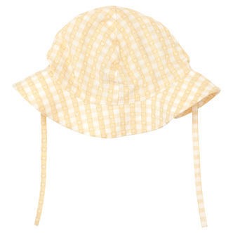 Flöss Solhat - Olivia - Soft Yellow Heart Gingham