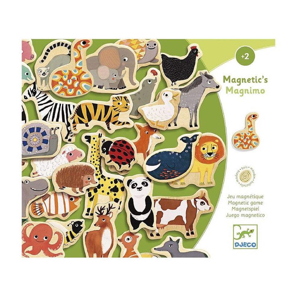 Djeco Træmagneter - 36 stk. - Dyr