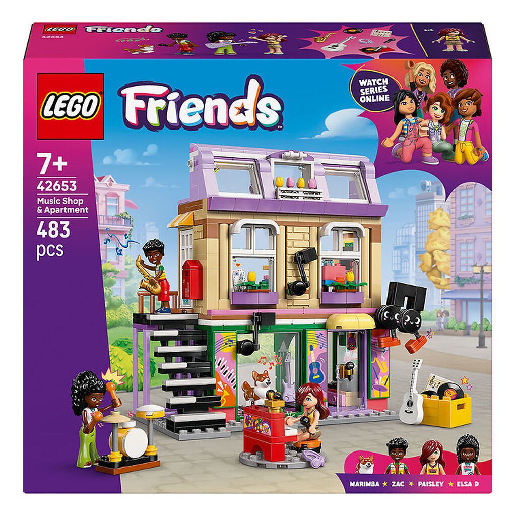 LEGOÂ® Friends - Musikbutik og lejlighed 42653 - 483 Dele