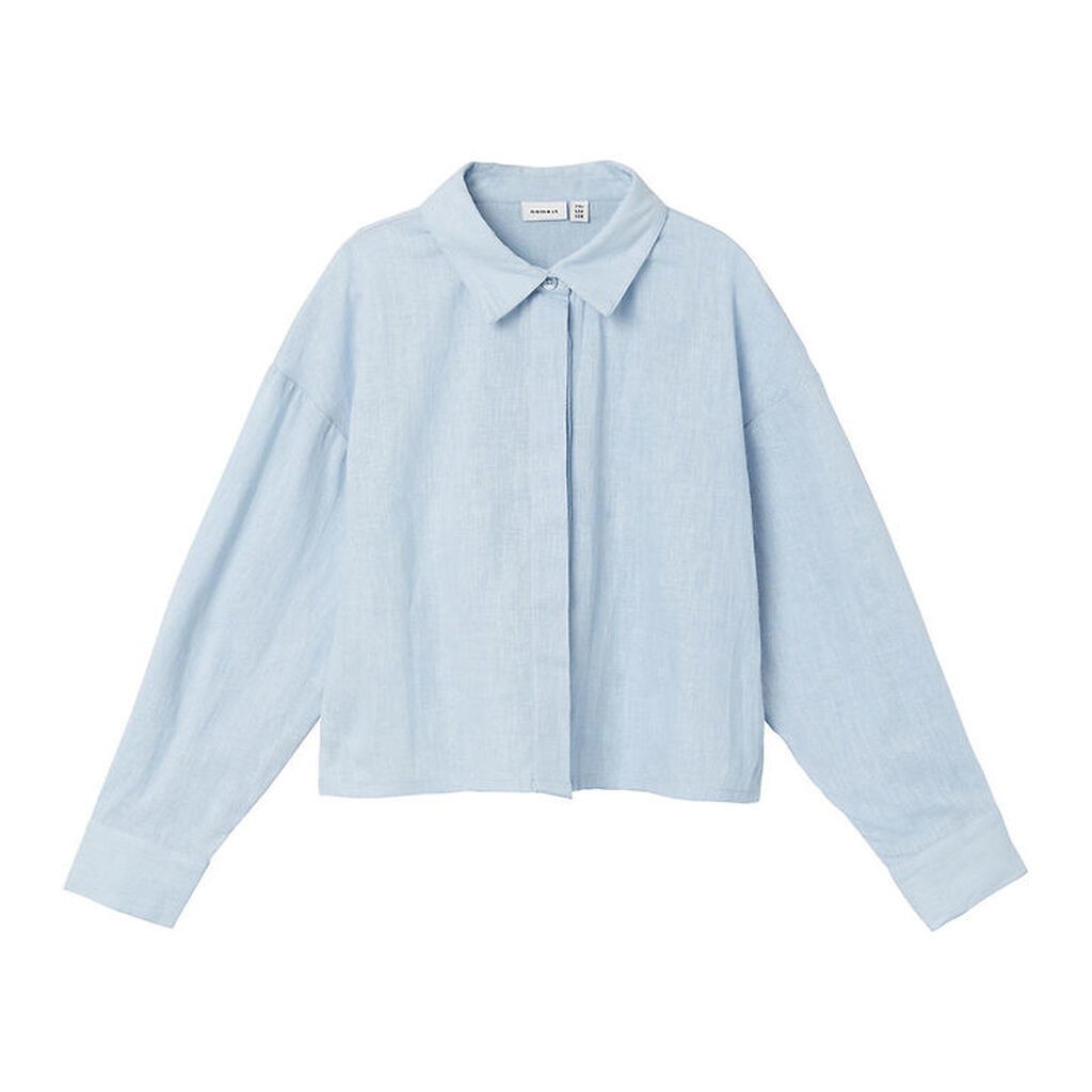 Name It Skjorte - Cropped - NkfFalinnen - Chambray Blue