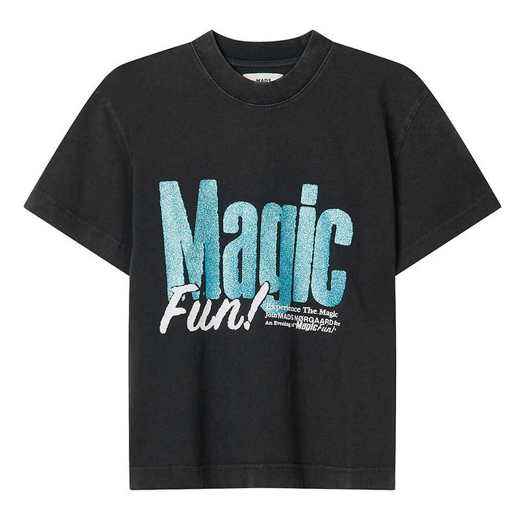 Mads Nørgaard T-Shirt - Tristi - Sort/Blå m. Glimmer