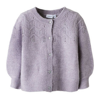 Name It Cardigan - Strik/Hulmønster - NmfBatrilla - Lavender Gra