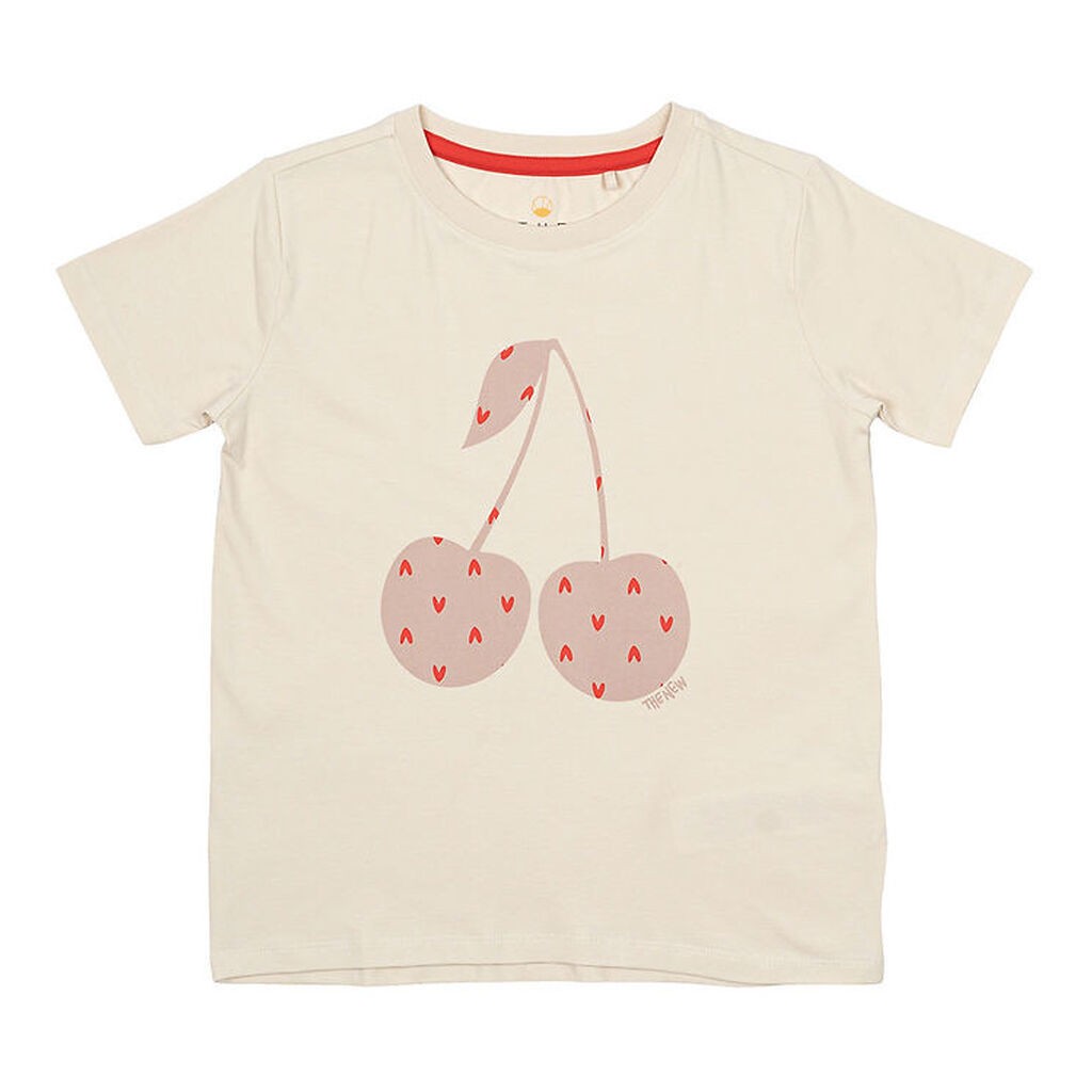 The New T-shirt - TnNolene - White Swan m. Kirsebær