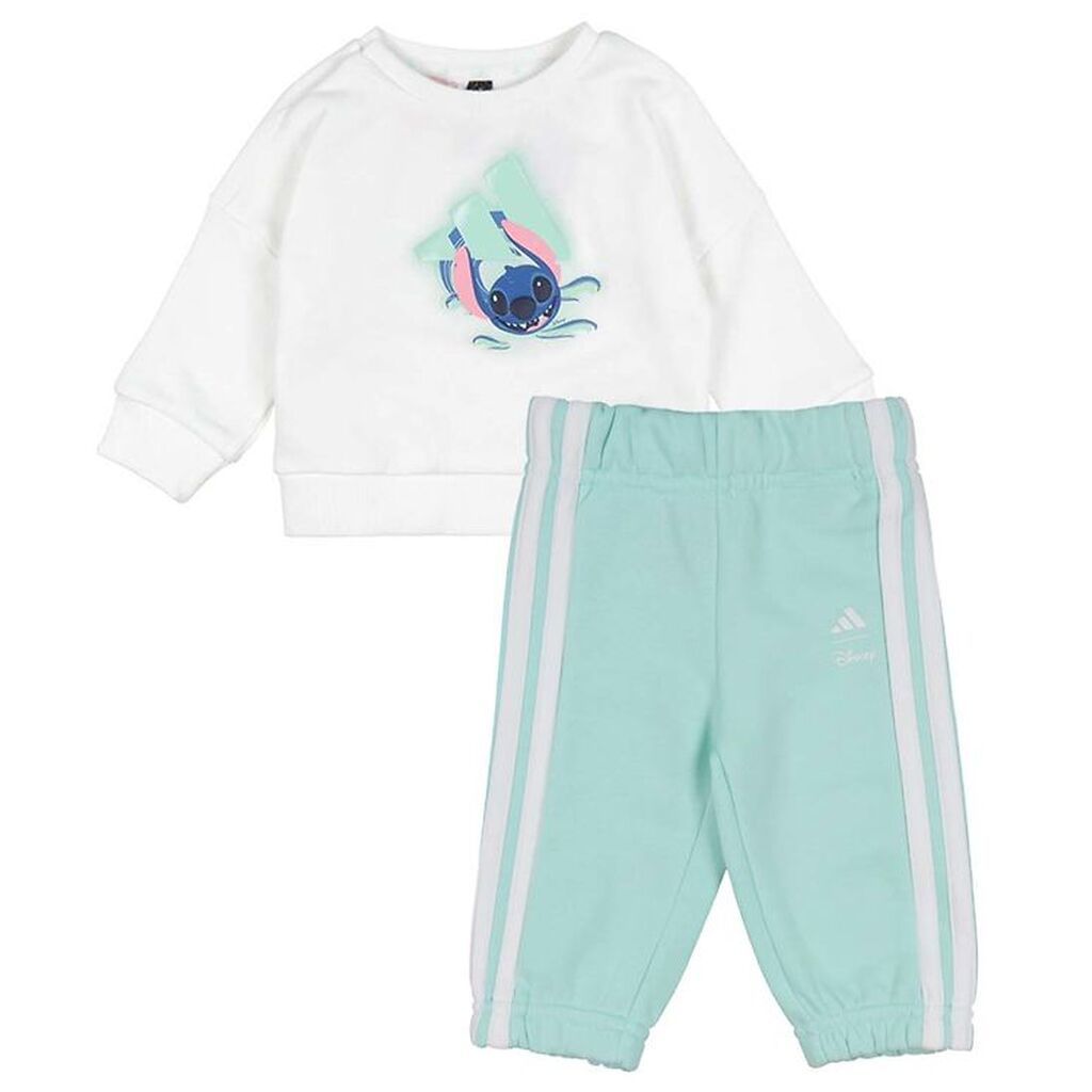 adidas Performance Sweatsæt - Stitch - I DY LS JOG - WHITE/SEFLA