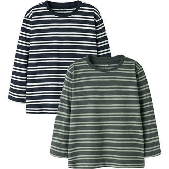 Name It Bluse - 2-pak - NmmVaksel - Navy Blazer/Urban Chic