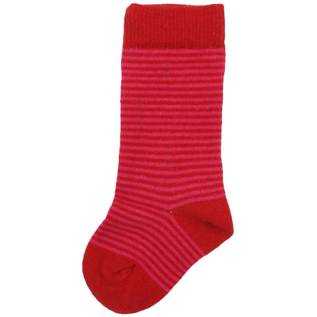 Smallstuff Knæstrømper - Rød/Pink stribet