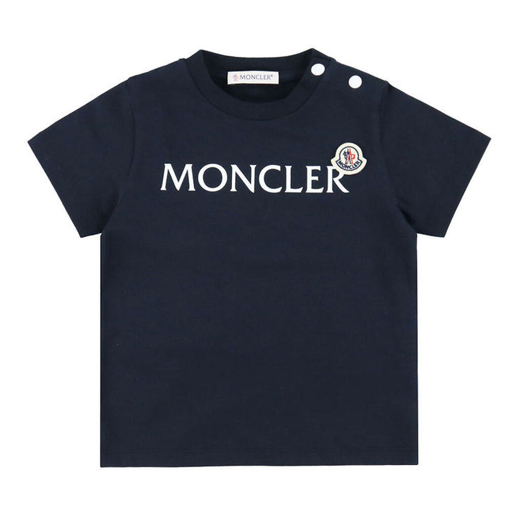 Moncler T-shirt - Navy m. Hvid