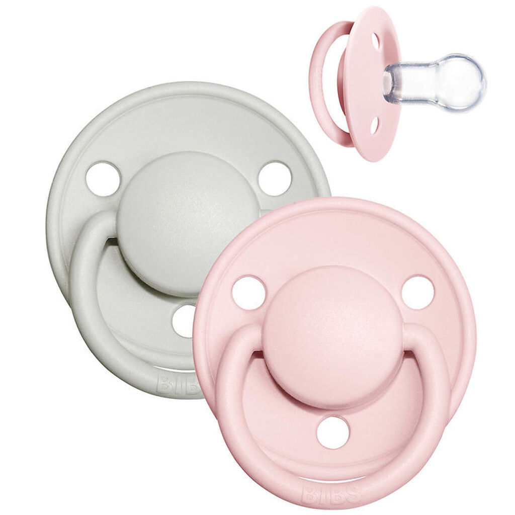 BIBS De Lux Sutter - Onesize - 2-pak - Rund - Haze/Blossom