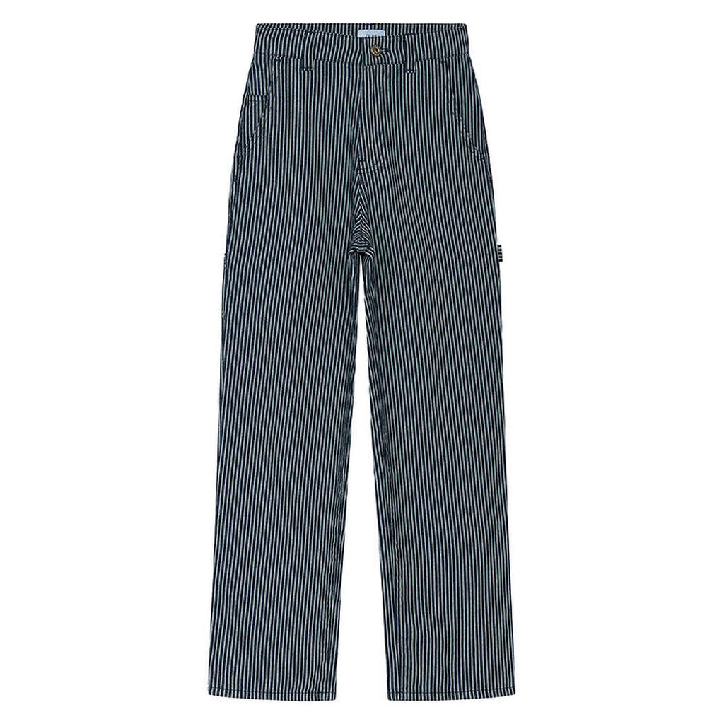 Grunt Bukser - Worker - Navy/Hvidstribet
