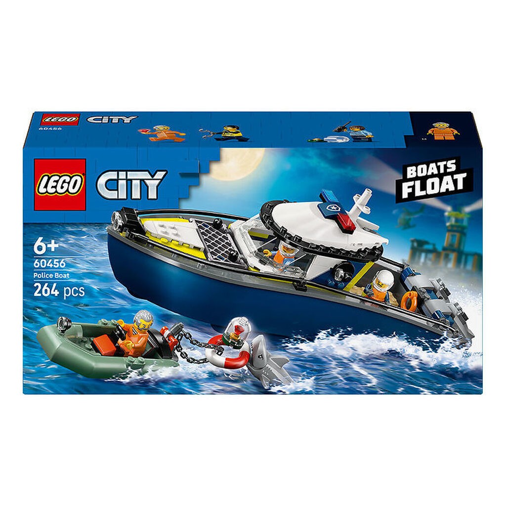LEGOÂ® City - Politibåd På Forbryderjagt 60456 - 264 Dele