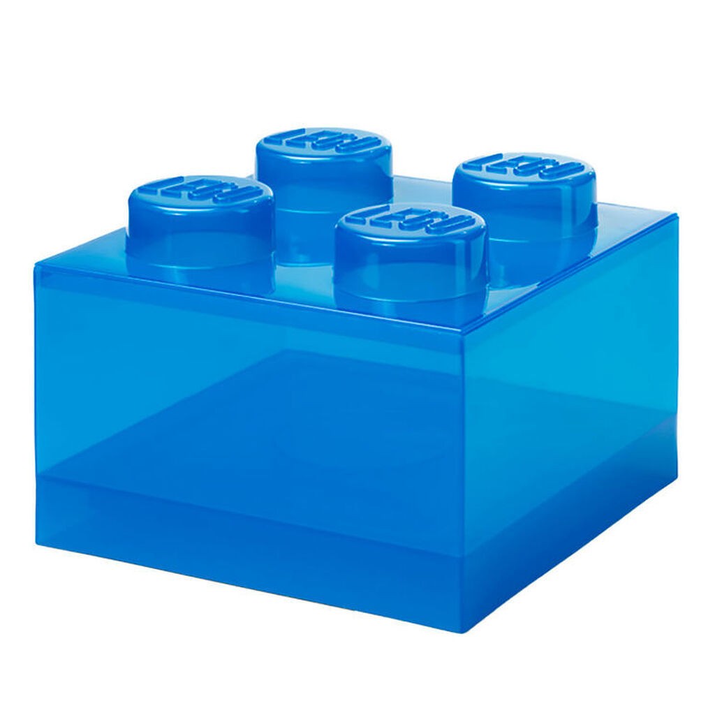 LEGOÂ® Storage Opbevaringsboks - 4 Knopper - Translucent Blue