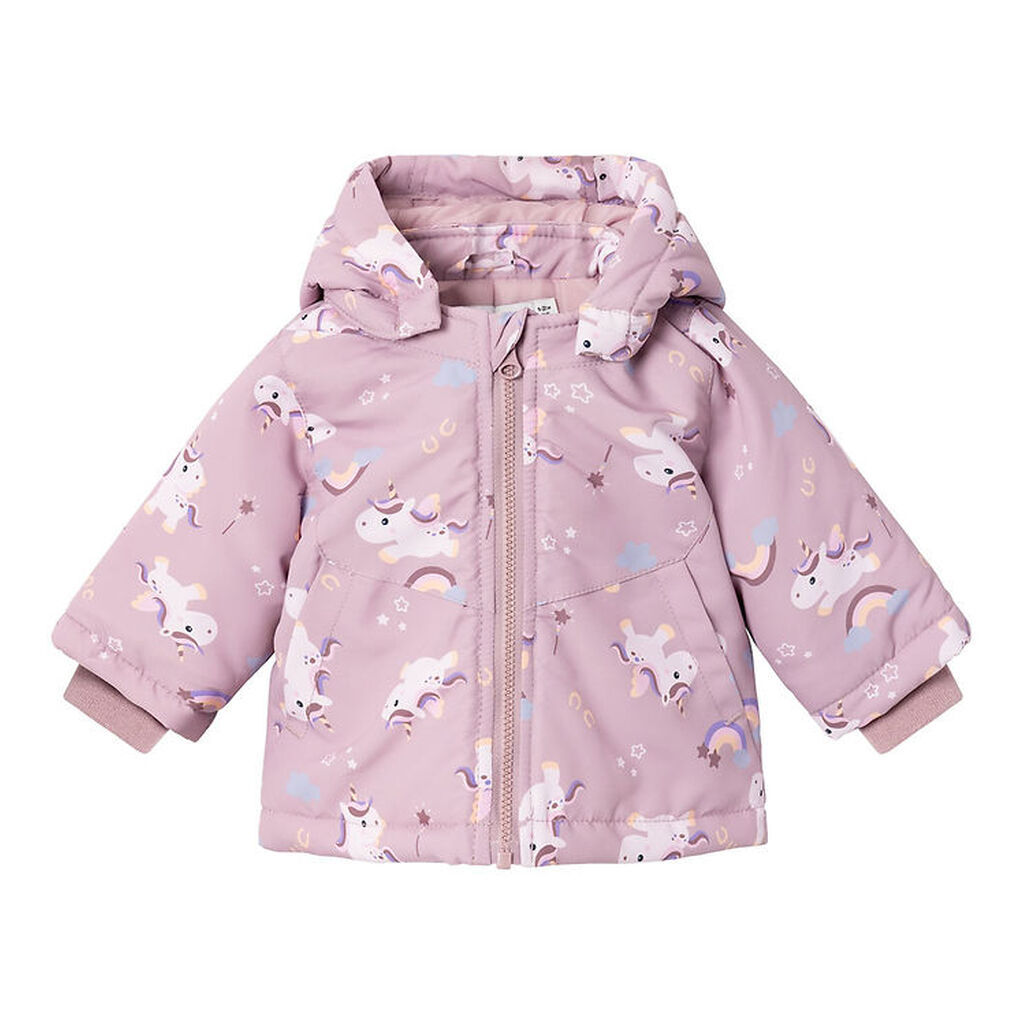 Name It Dynejakke - NbdMaxi - Mauve Shadows/Unicorn