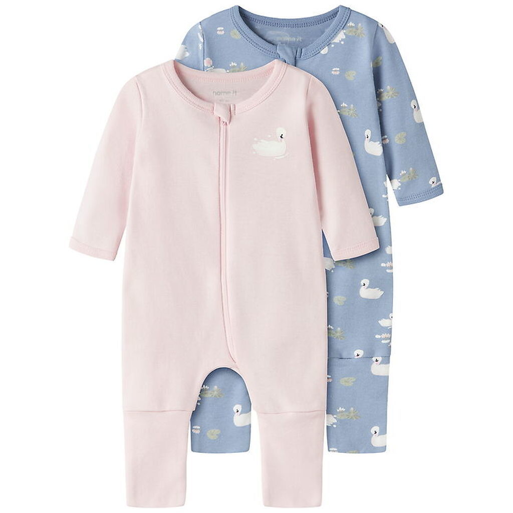 Name It Natdragt - Noos - NbfNightsuit - 2-pak - Endless Sky/W/B