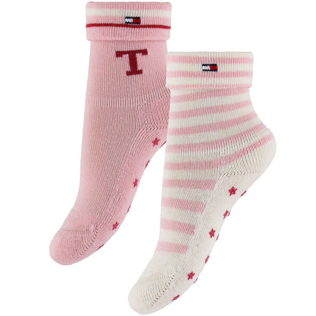Tommy Hilfiger Strømper - 2-pak - Rosa/Hvid