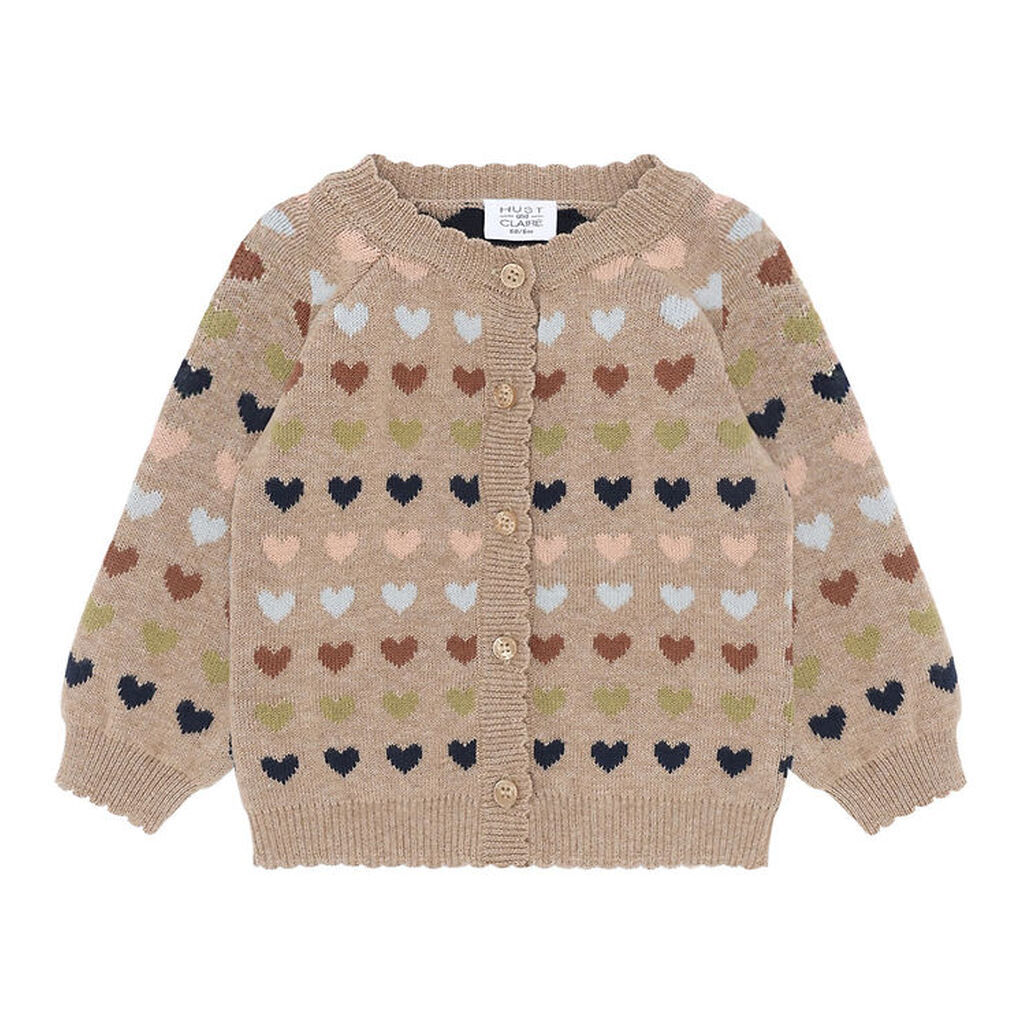 Hust and Claire Cardigan - HCCilja - Biscuit m. Hjerter