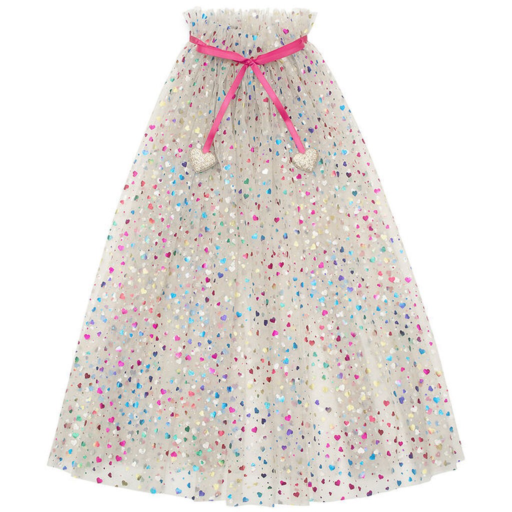 Mimi & Lula Kappe - Tyl - Beige Rainbow Hearts