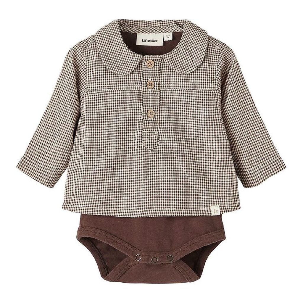 Lil' Atelier Skjortebody l/æ - NbmRoss - Rocky Road