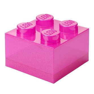 LEGOÂ® Storage Opbevaringsboks - 4 Knopper - Glitter Medium Viole