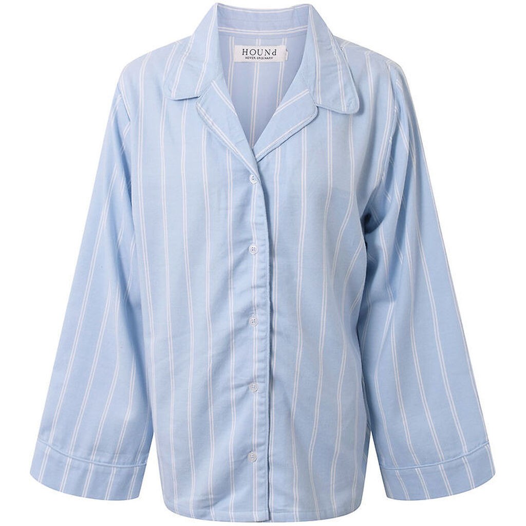 Hound Natskjorte - Lyseblå/Hvidstribet